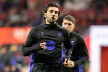 Madrid, İspanya - 12 Şubat 2026: Atletico Madrid ile FC Barcelona arasında Copa del Rey yarı final maçı. FC Barcelona oyuncuları maç boyunca.