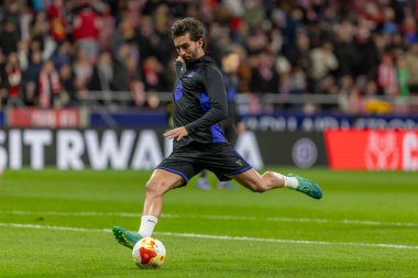 Madrid, İspanya - 12 Şubat 2026: Atletico Madrid ile FC Barcelona arasında Copa del Rey yarı final maçı. FC Barcelona oyuncuları maç boyunca.