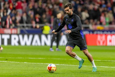 Madrid, İspanya - 12 Şubat 2026: Atletico Madrid ile FC Barcelona arasında Copa del Rey yarı final maçı. FC Barcelona oyuncuları maç boyunca.