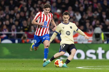 Madrid, İspanya - 12 Şubat 2026: Atletico Madrid ile FC Barcelona arasında Copa del Rey yarı final maçı. FC Barcelona oyuncuları maç boyunca.