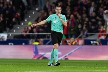 Madrid, İspanya - 12 Şubat 2026: Atletico Madrid ile FC Barcelona arasında Copa del Rey yarı final maçı. FC Barcelona oyuncuları maç boyunca.