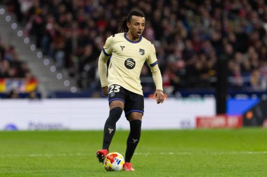 Madrid, İspanya - 12 Şubat 2026: Atletico Madrid ile FC Barcelona arasında Copa del Rey yarı final maçı. FC Barcelona oyuncuları maç boyunca.