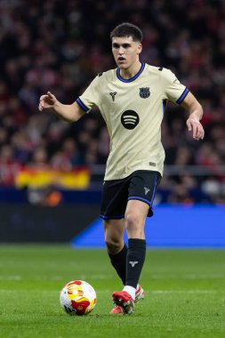 Madrid, İspanya - 12 Şubat 2026: Atletico Madrid ile FC Barcelona arasında Copa del Rey yarı final maçı. FC Barcelona oyuncuları maç boyunca.