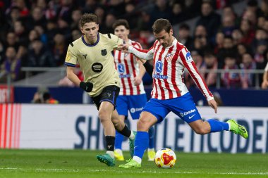 Madrid, İspanya - 12 Şubat 2026: Atletico Madrid ile FC Barcelona arasında Copa del Rey yarı final maçı. FC Barcelona oyuncuları maç boyunca.