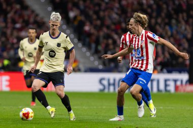 Madrid, İspanya - 12 Şubat 2026: Atletico Madrid ile FC Barcelona arasında Copa del Rey yarı final maçı. FC Barcelona oyuncuları maç boyunca.