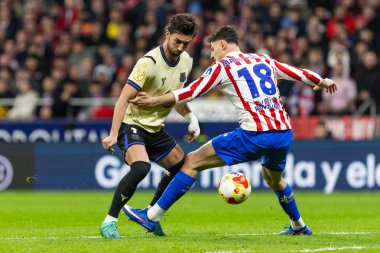 Madrid, İspanya - 12 Şubat 2026: Atletico Madrid ile FC Barcelona arasında Copa del Rey yarı final maçı. FC Barcelona oyuncuları maç boyunca.