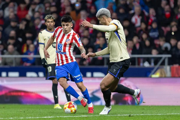 Madrid, İspanya - 12 Şubat 2026: Atletico Madrid ile FC Barcelona arasında Copa del Rey yarı final maçı. Maç boyunca Atletico Madrid 'li oyuncular.