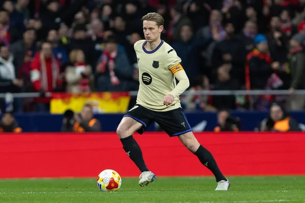 Madrid, İspanya - 12 Şubat 2026: Atletico Madrid ile FC Barcelona arasında Copa del Rey yarı final maçı. FC Barcelona oyuncuları maç boyunca.