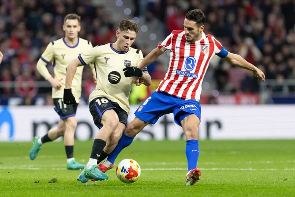 Madrid, İspanya - 12 Şubat 2026: Atletico Madrid ile FC Barcelona arasında Copa del Rey yarı final maçı. FC Barcelona oyuncuları maç boyunca.