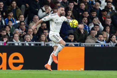 Madrid, İspanya - 14 Şubat 2026: Real Madrid ile Real Sociedad arasındaki lig maçı Madrid 'de oynandı. Maç sırasında Real Madrid oyuncuları. EA Spor Ligi. İspanya Ligi.