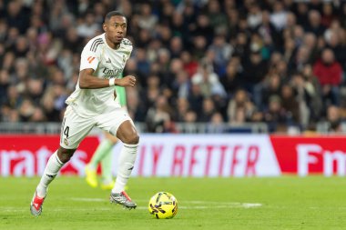 Madrid, İspanya - 14 Şubat 2026: Real Madrid ile Real Sociedad arasındaki lig maçı Madrid 'de oynandı. Maç sırasında Real Madrid oyuncuları. EA Spor Ligi. İspanya Ligi.