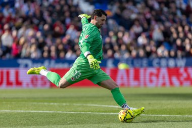 Madrid, İspanya - 15 Şubat 2026: Rayo Vallecano ile Atletico de Madrid arasındaki lig maçı Legans, Madrid 'de oynandı. Atletico de Madrid ve Rayo Vallecano 'dan oyuncular.