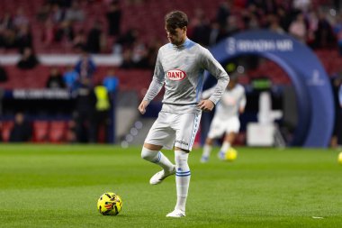 Madrid, Spain - February 21, 2026: League match between Atletico Madrid and RCD Espanyol, played in Madrid. RCD Espanyol players during the match.