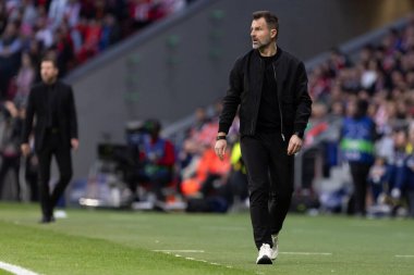 Madrid, İspanya - 24 Şubat 2026: Atltico de Madrid ile FC Bruges arasında oynanan Şampiyonlar Ligi maçı. Maç sırasında Atltico de Madrid oyuncuları. Şampiyonlar Ligi.