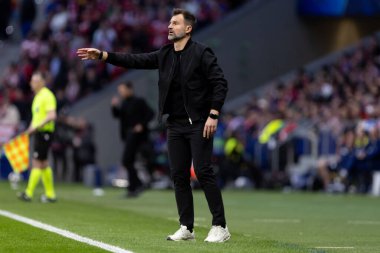 Madrid, İspanya - 24 Şubat 2026: Atltico de Madrid ile FC Bruges arasında oynanan Şampiyonlar Ligi maçı. Maç sırasında Atltico de Madrid oyuncuları. Şampiyonlar Ligi.