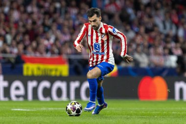 Madrid, İspanya - 24 Şubat 2026: Atltico de Madrid ile FC Bruges arasında oynanan Şampiyonlar Ligi maçı. Maç sırasında Atletico de Madrid oyuncuları. Şampiyonlar Ligi.