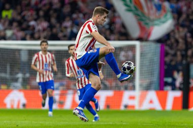 Madrid, İspanya - 24 Şubat 2026: Atltico de Madrid ile FC Bruges arasında oynanan Şampiyonlar Ligi maçı. Maç sırasında Atltico de Madrid oyuncuları. Şampiyonlar Ligi.