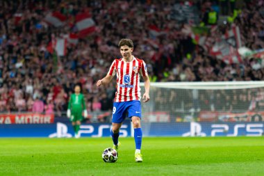 Madrid, İspanya - 24 Şubat 2026: Atltico de Madrid ile FC Bruges arasında oynanan Şampiyonlar Ligi maçı. Maç sırasında Atltico de Madrid oyuncuları. Şampiyonlar Ligi.