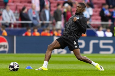 Madrid, İspanya - 24 Şubat 2026: Atltico de Madrid ile Club Brugge arasında oynanan Şampiyonlar Ligi maçı. Maç sırasında Club Brugge oyuncuları. Şampiyonlar Ligi. Nakavt Aşaması.