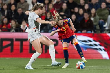 Castellon, İspanya - 3 Mart 2026: İspanya ile İzlanda arasındaki Dünya Kupası ön eleme maçı Castellon de la Plana 'da oynandı. İspanya 'dan oyuncular.