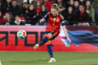 Castellon, İspanya - 3 Mart 2026: İspanya ile İzlanda arasındaki Dünya Kupası ön eleme maçı Castellon de la Plana 'da oynandı. İspanya 'dan oyuncular.