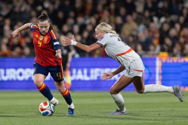 Castellon, İspanya - 3 Mart 2026: İspanya ile İzlanda arasındaki Dünya Kupası ön eleme maçı Castellon de la Plana 'da oynandı. İspanya 'dan oyuncular.