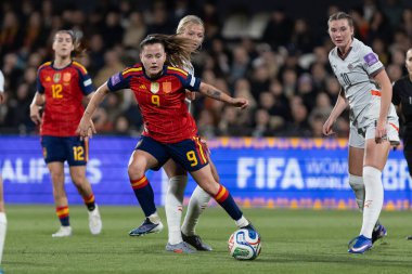 Castellon, İspanya - 3 Mart 2026: İspanya ile İzlanda arasındaki Dünya Kupası ön eleme maçı Castellon de la Plana 'da oynandı. İspanya 'dan oyuncular.