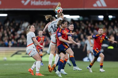 Castellon, İspanya - 3 Mart 2026: İspanya ile İzlanda arasındaki Dünya Kupası ön eleme maçı Castellon de la Plana 'da oynandı. İspanya 'dan oyuncular.