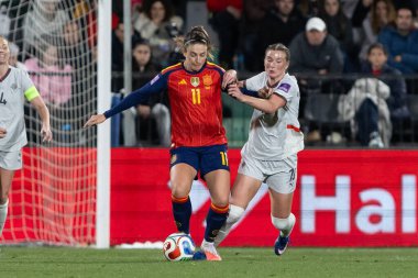 Castellon, İspanya - 3 Mart 2026: İspanya ile İzlanda arasındaki Dünya Kupası ön eleme maçı Castellon de la Plana 'da oynandı. İspanya 'dan oyuncular.