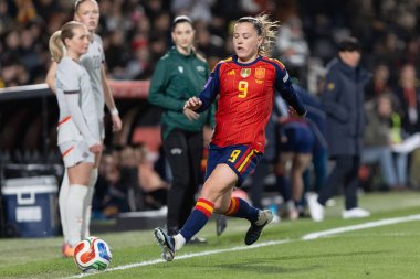 Castellon, İspanya - 3 Mart 2026: İspanya ile İzlanda arasındaki Dünya Kupası ön eleme maçı Castellon de la Plana 'da oynandı. İspanya 'dan oyuncular.