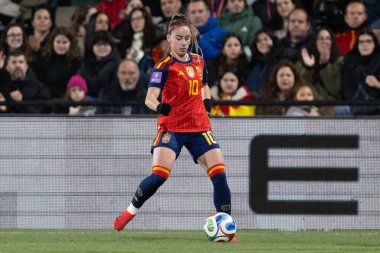 Castellon, İspanya - 3 Mart 2026: İspanya ile İzlanda arasındaki Dünya Kupası ön eleme maçı Castellon de la Plana 'da oynandı. İspanya 'dan oyuncular.