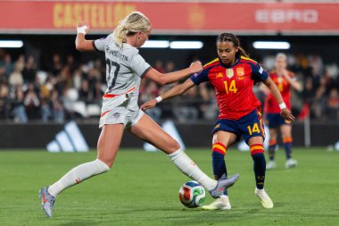 Castellon, İspanya - 3 Mart 2026: İspanya ile İzlanda arasındaki Dünya Kupası ön eleme maçı Castellon de la Plana 'da oynandı. İspanya 'dan oyuncular.