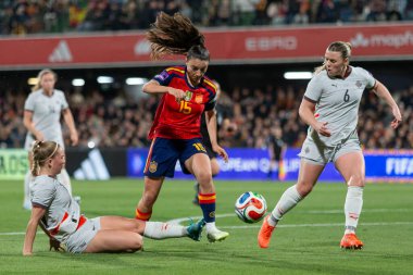 Castellon, İspanya - 3 Mart 2026: İspanya ile İzlanda arasındaki Dünya Kupası ön eleme maçı Castellon de la Plana 'da oynandı. İspanya 'dan oyuncular.