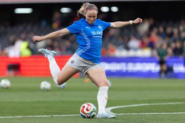 Castellon, İspanya - 3 Mart 2026: İspanya ile İzlanda arasındaki Dünya Kupası ön eleme maçı Castellon de la Plana 'da oynandı. İzlandalı oyuncular.