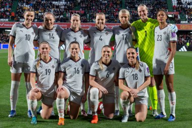 Castellon, İspanya - 3 Mart 2026: İspanya ile İzlanda arasındaki Dünya Kupası ön eleme maçı Castellon de la Plana 'da oynandı. İzlandalı oyuncular.