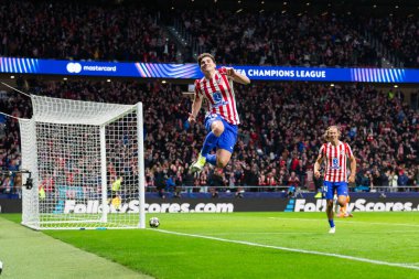Madrid, İspanya - 10 Mart 2026: Atletico Madrid ile Tottenham Hotspur arasında oynanan Şampiyonlar Ligi maçı Metropolitano Stadyumu 'nda oynandı. Atletico Madrid oyuncuları.