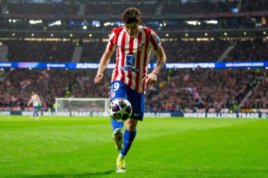 Madrid, İspanya - 10 Mart 2026: Atletico Madrid ile Tottenham Hotspur arasında oynanan Şampiyonlar Ligi maçı Metropolitano Stadyumu 'nda oynandı. Atletico Madrid oyuncuları.