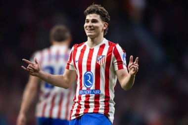 Madrid, İspanya - 10 Mart 2026: Atletico Madrid ile Tottenham Hotspur arasında oynanan Şampiyonlar Ligi maçı Metropolitano Stadyumu 'nda oynandı. Atletico Madrid oyuncuları.