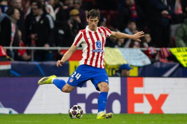 Madrid, İspanya - 10 Mart 2026: Atletico Madrid ile Tottenham Hotspur arasında oynanan Şampiyonlar Ligi maçı Metropolitano Stadyumu 'nda oynandı. Atletico Madrid oyuncuları.