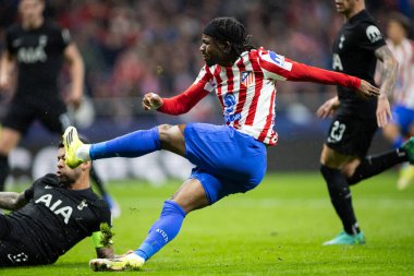 Madrid, İspanya - 10 Mart 2026: Atletico Madrid ile Tottenham Hotspur arasında oynanan Şampiyonlar Ligi maçı Metropolitano Stadyumu 'nda oynandı. Atletico Madrid oyuncuları.