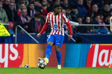 Madrid, İspanya - 10 Mart 2026: Atletico Madrid ile Tottenham Hotspur arasında oynanan Şampiyonlar Ligi maçı Metropolitano Stadyumu 'nda oynandı. Atletico Madrid oyuncuları.