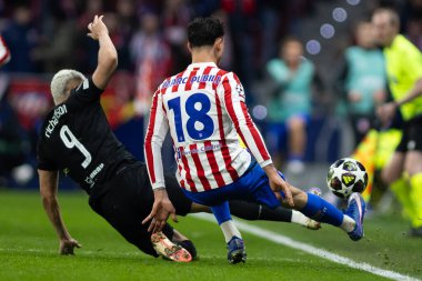 Madrid, İspanya - 10 Mart 2026: Atletico Madrid ile Tottenham Hotspur arasında oynanan Şampiyonlar Ligi maçı Metropolitano Stadyumu 'nda oynandı. Atletico Madrid oyuncuları.