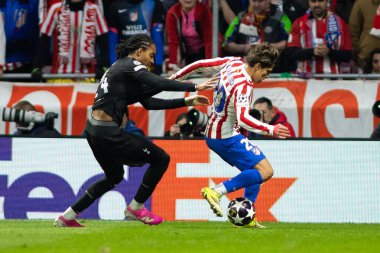 Madrid, İspanya - 10 Mart 2026: Atletico Madrid ile Tottenham Hotspur arasında oynanan Şampiyonlar Ligi maçı Metropolitano Stadyumu 'nda oynandı. Atletico Madrid oyuncuları.