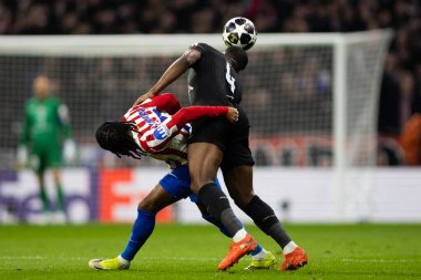 Madrid, İspanya - 10 Mart 2026: Atletico Madrid ile Tottenham Hotspur arasında oynanan Şampiyonlar Ligi maçı Metropolitano Stadyumu 'nda oynandı. Maç sırasında Tottenham oyuncuları.
