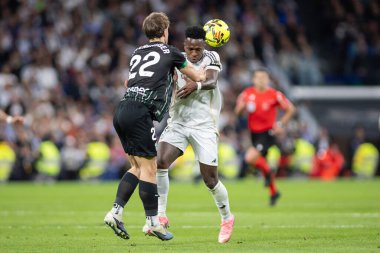 Madrid, İspanya - 14 Mart 2026: Real Madrid ile Elche arasındaki La Liga maçı Madrid 'deki Santiago Bernabu Stadyumu' nda oynandı. Maç sırasında Real Madrid oyuncuları. EA Sports La Liga.