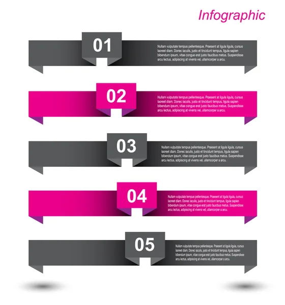 Infografische Design-Vorlage mit Papier-Tags. — Stockvektor