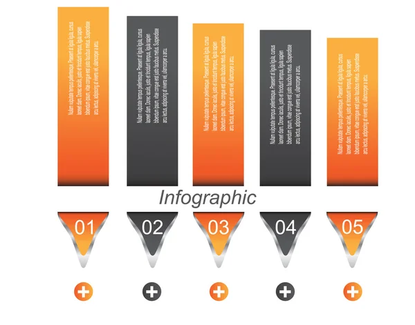 Plantilla de diseño infográfico con etiquetas de papel. — Vector de stock