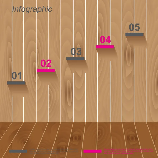 Modelo de design infográfico com etiquetas de papel. — Vetor de Stock