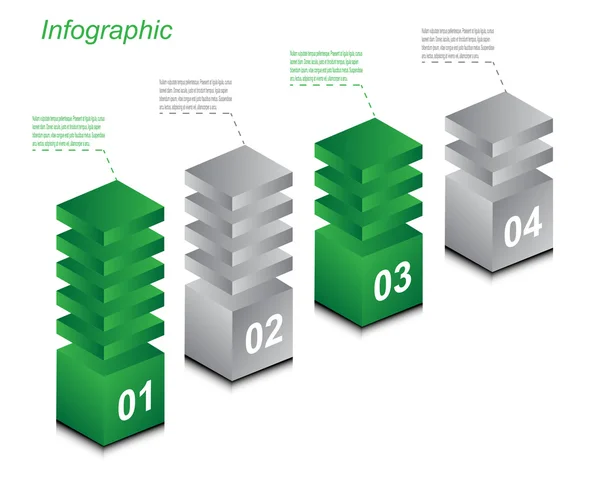 Infografische Design-Vorlage mit Papier-Tags. — Stockvektor