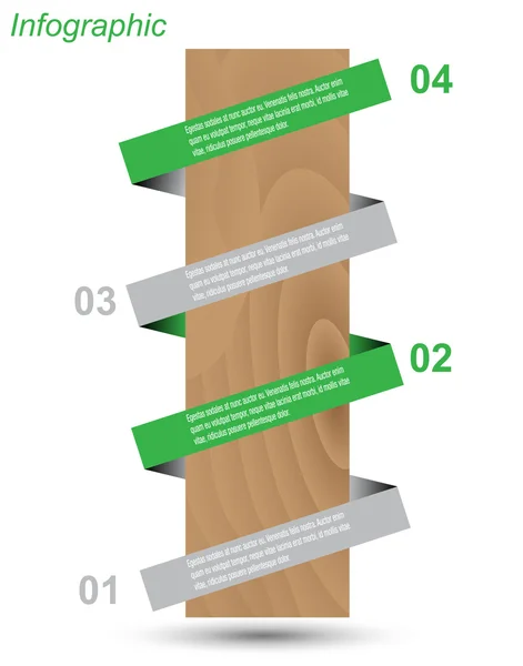 Wzór infograficzny z papierowymi tagami. — Wektor stockowy